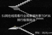 51网在线观看行业观察福利季TOP36排行极限挑战
