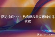 探花视频app：热度爆表独家爆料值得收藏